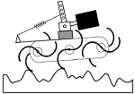 The simple hexapod robot with an elastically-suspended load.