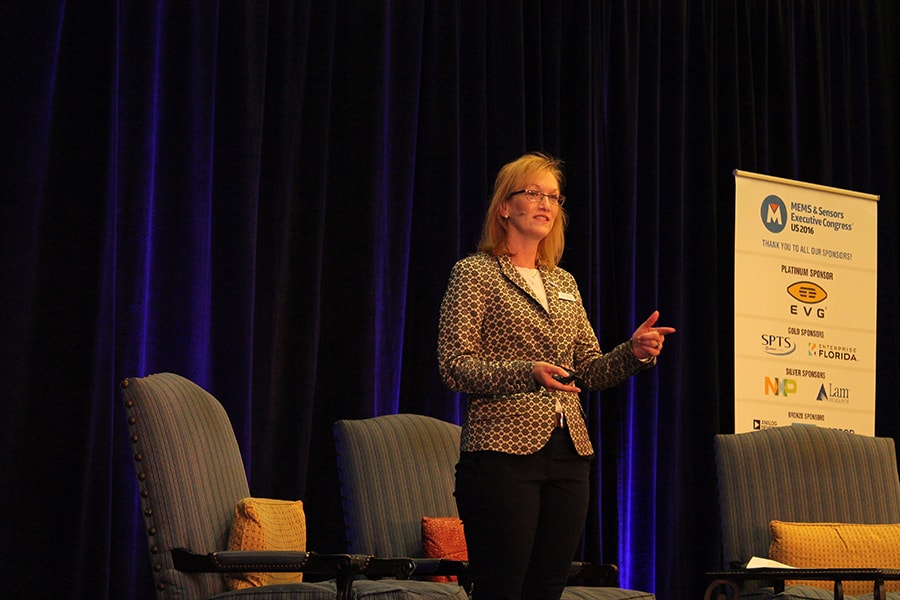 photo of Karen Lightman speaking at an event