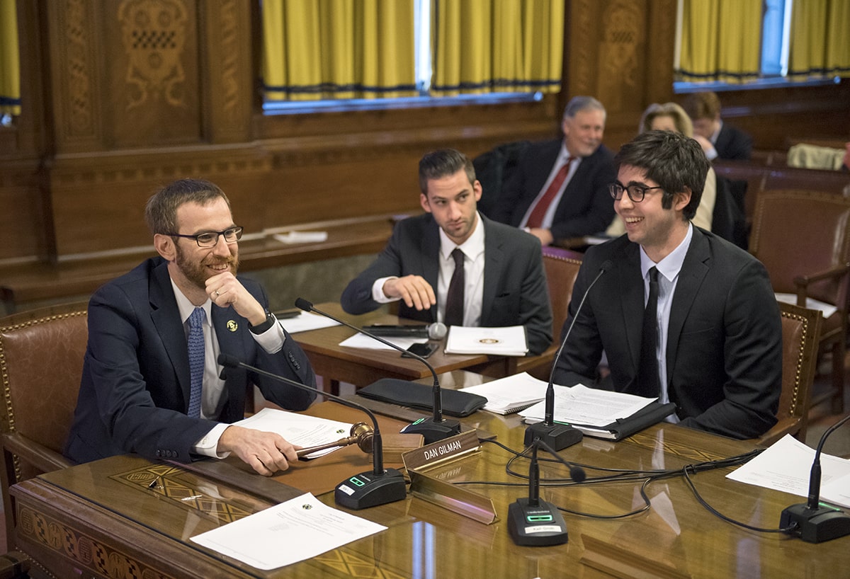 Gilman in City Council chambers