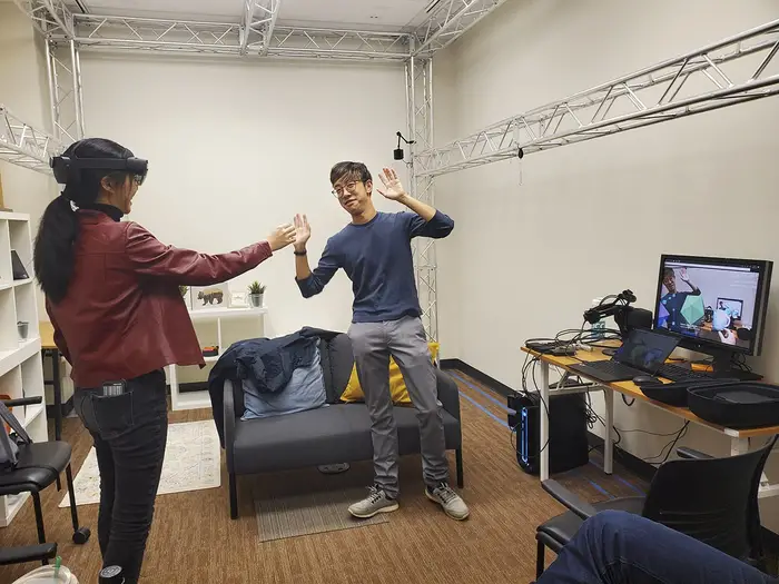 Moon Buddy team members test their interface