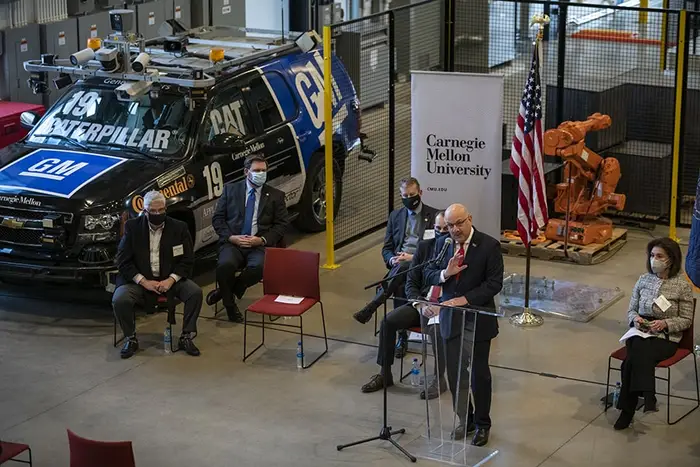 Farnam Jahanian speaks at the event
