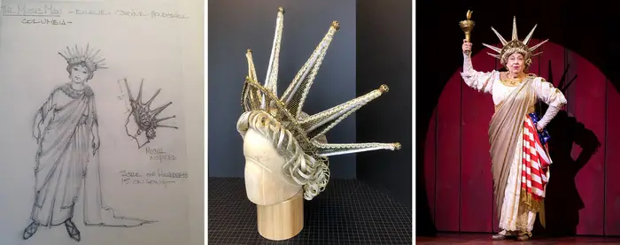 A triptych featuring the design and use of a hat