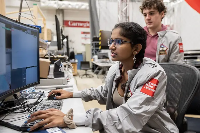 Students at a computer