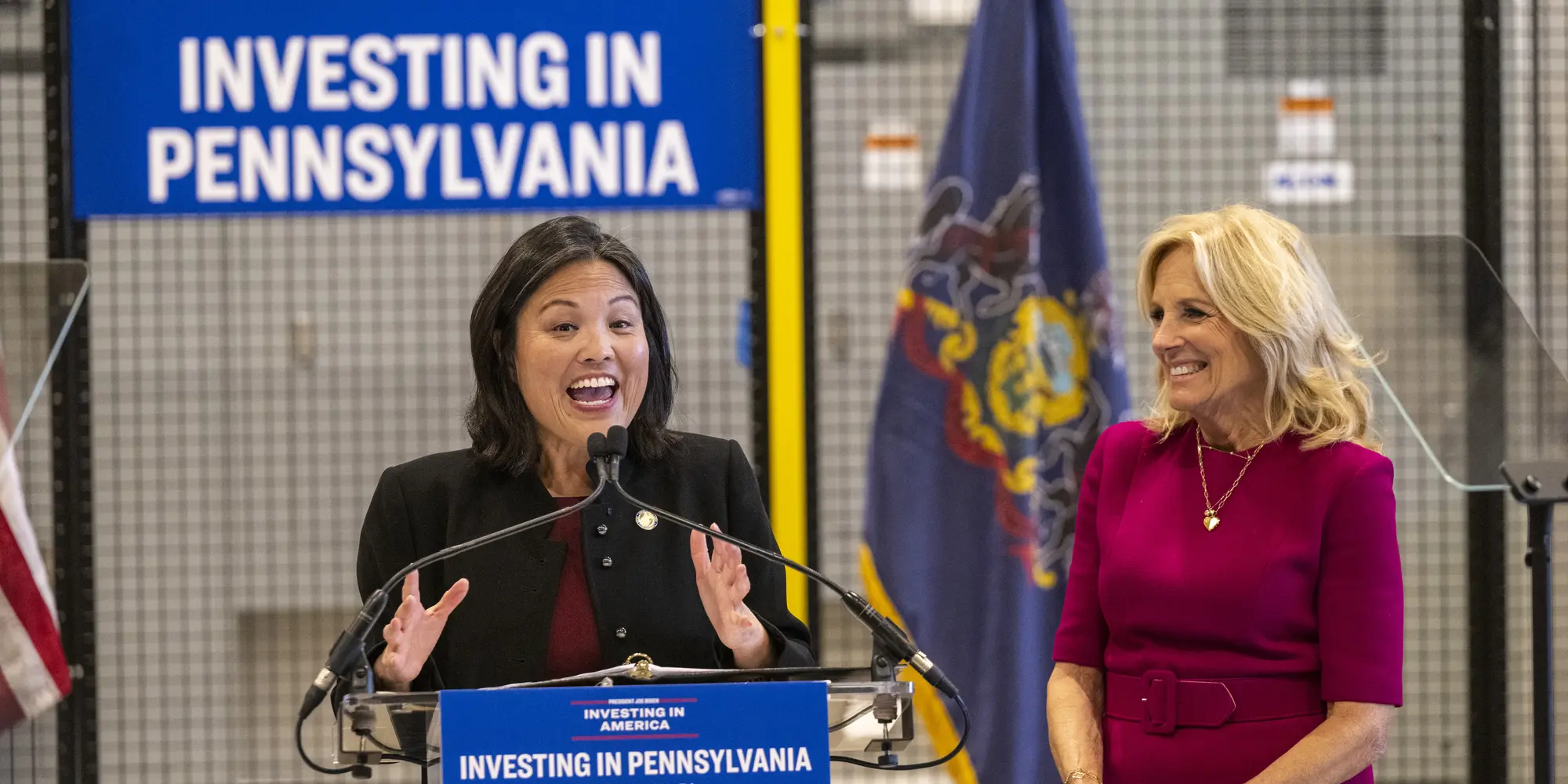 Julie Su and Jill Biden