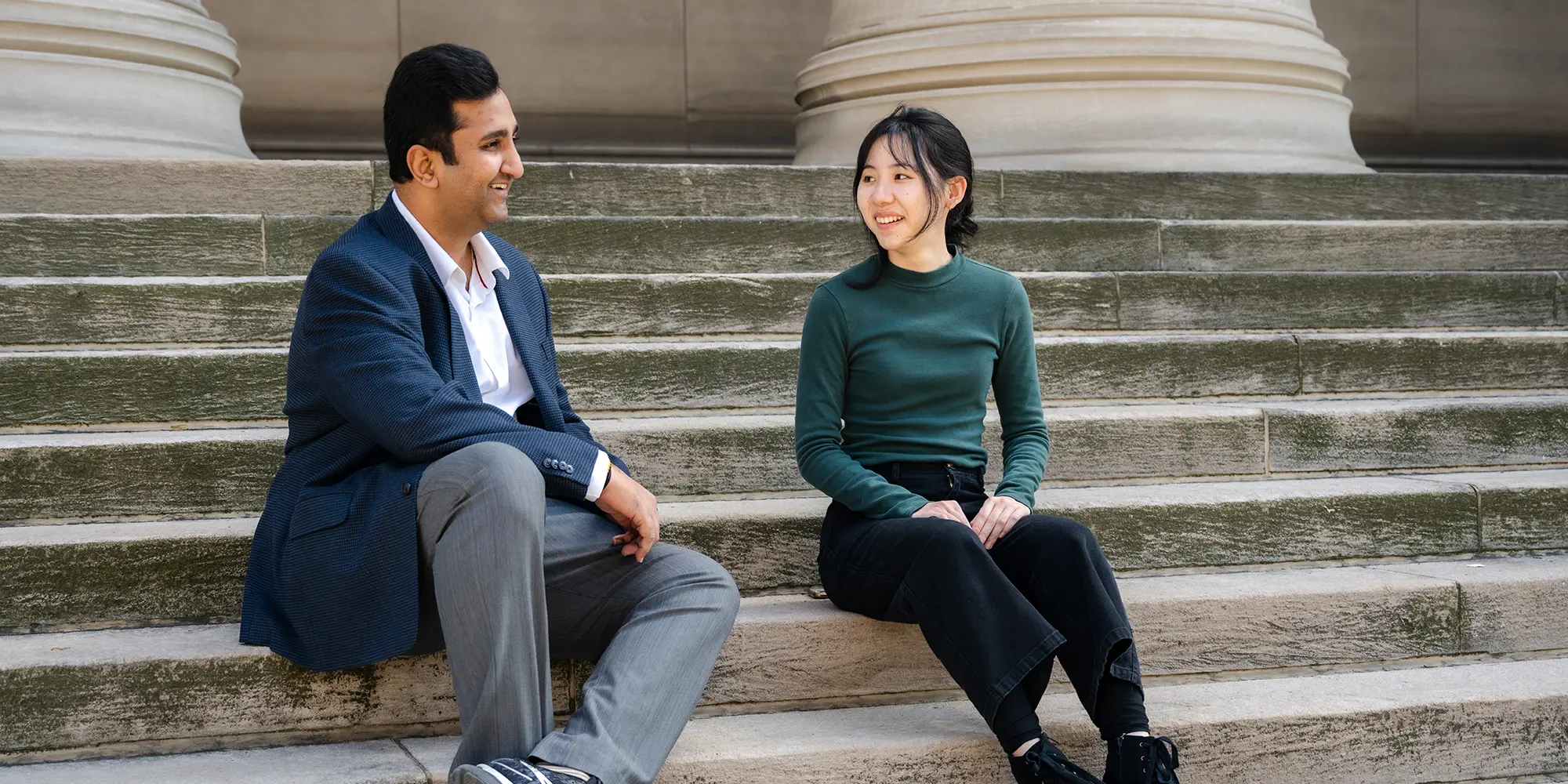 Amogh Ananda Rao graduated from the MS-QBB in December 2023, and Tina Ryu is a current student in the program.