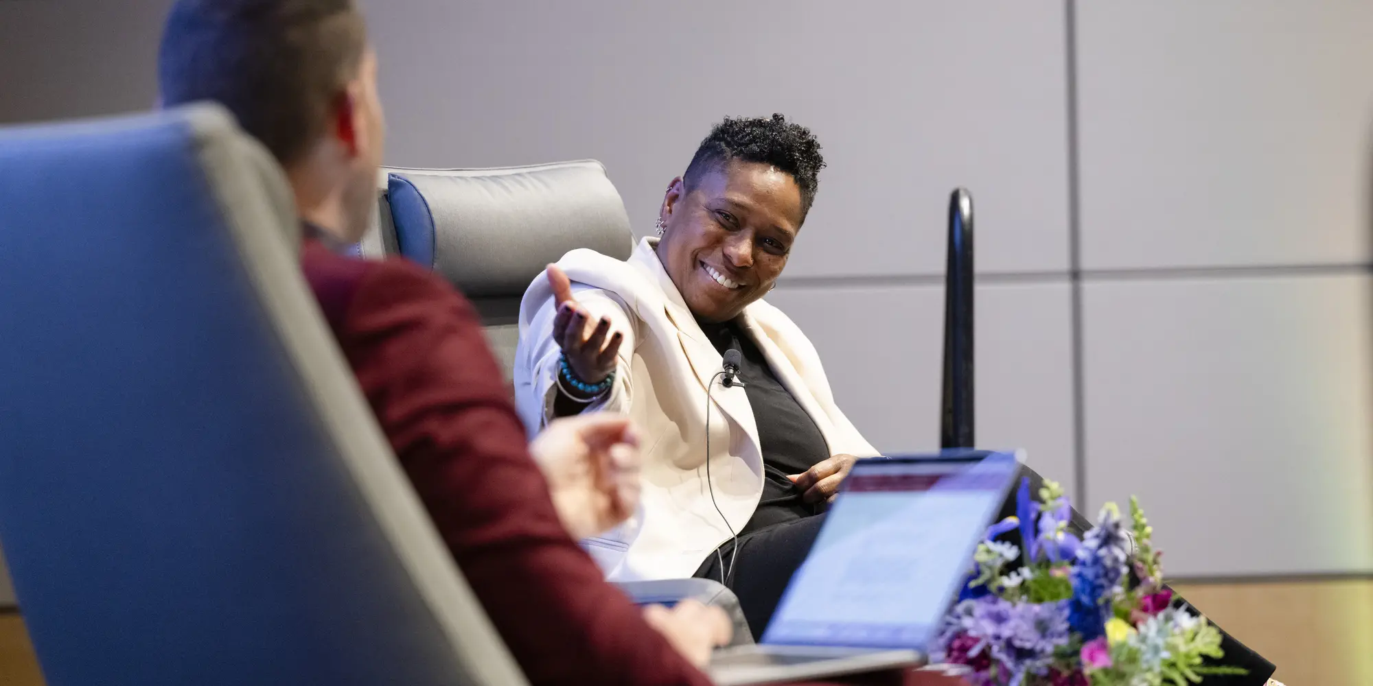 Rabbi Sandra Lawson speaks with Mark D'Angelo, DEI Learning & Development Trainer & Consultant at CMU, following the 2024 Pride Keynote Lecture at CMU.