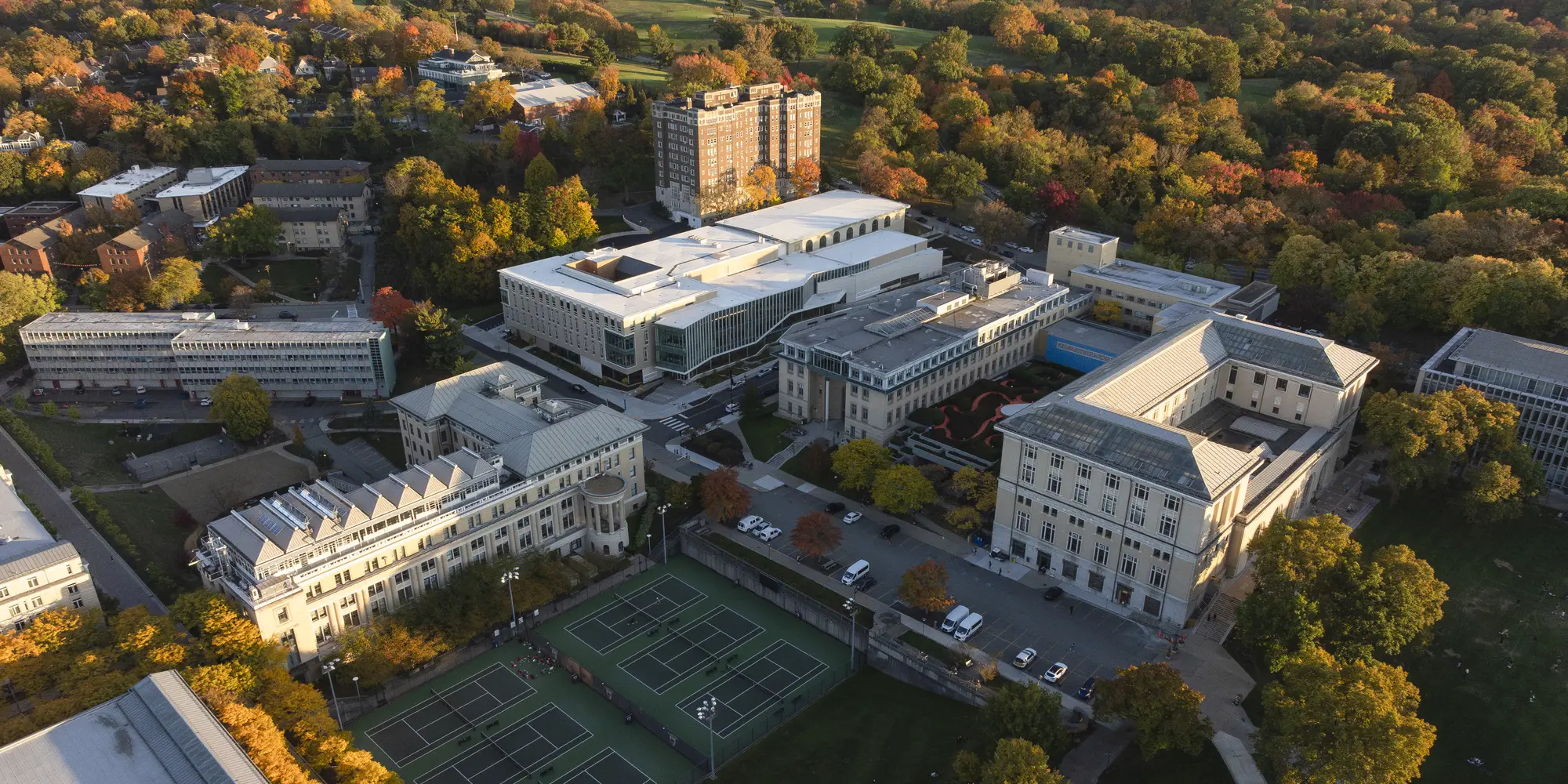 Carnegie Mellon University campus seen from the air.
