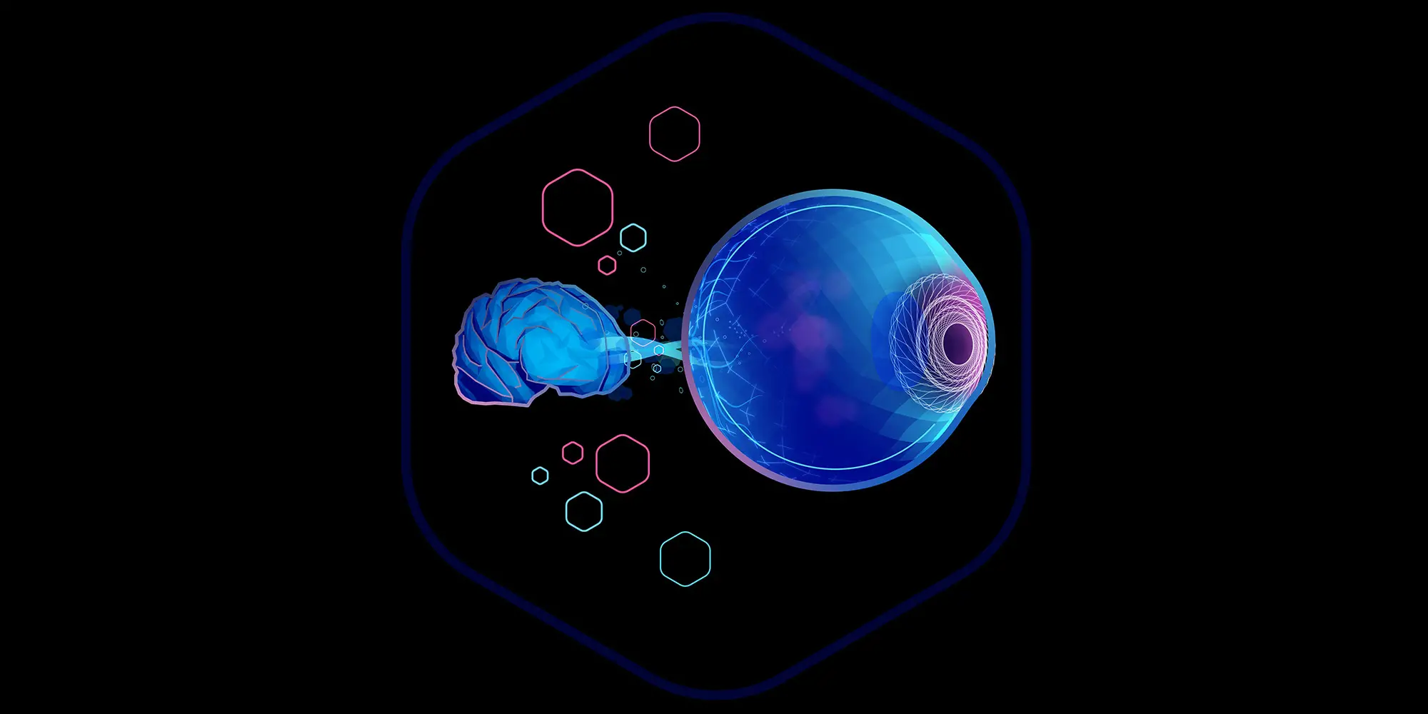 An illustration depicting an eye and a brain.