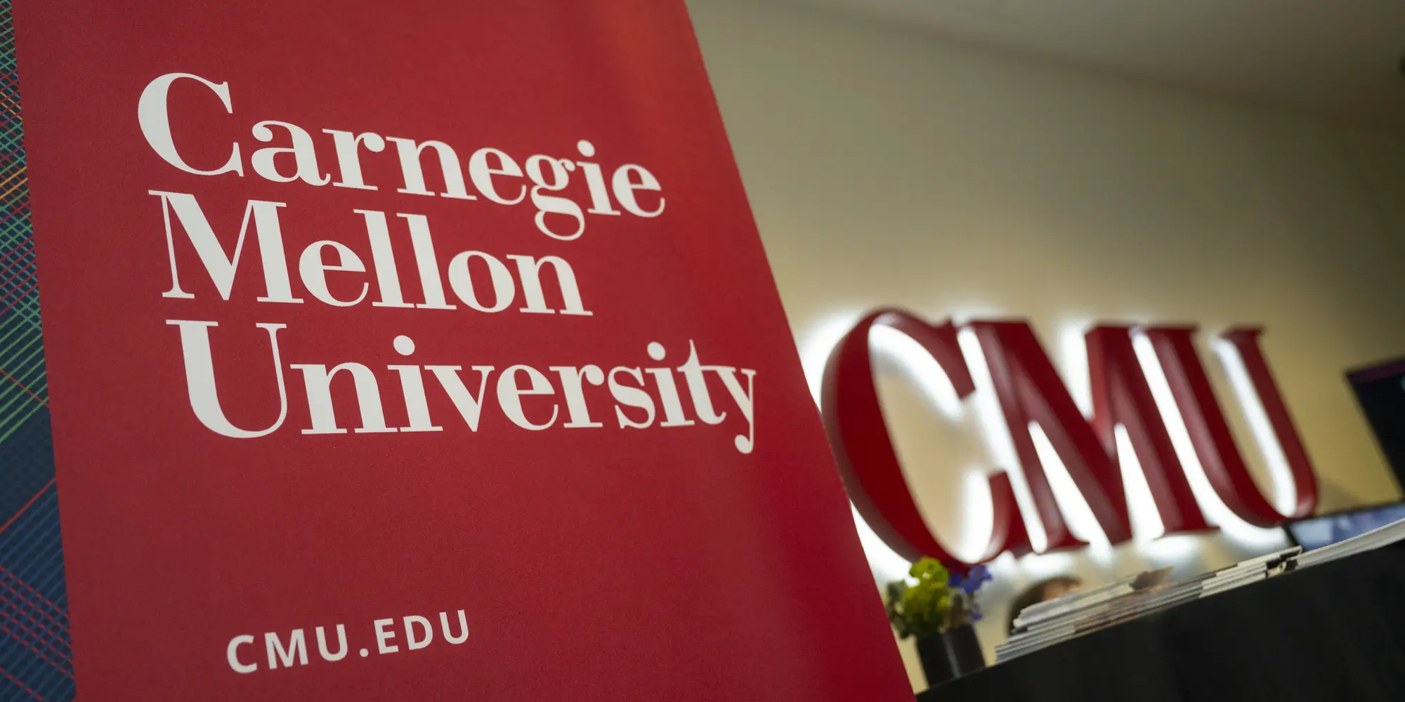 A CMU display in the Cohon Center.