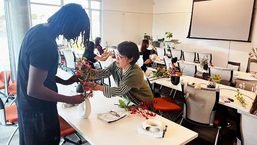 A CMU course teaches Ikebana is the Japanese art of arranging natural, seasonal materials to foster harmony and personal expression.