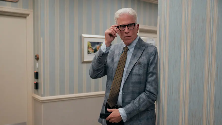 Ted Danson in a hallway from his Netflix show. 