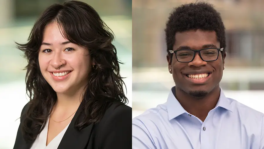 Rales Fellows Nicole Villavicencio-Garduno (left) and Maxwell Jones (right)