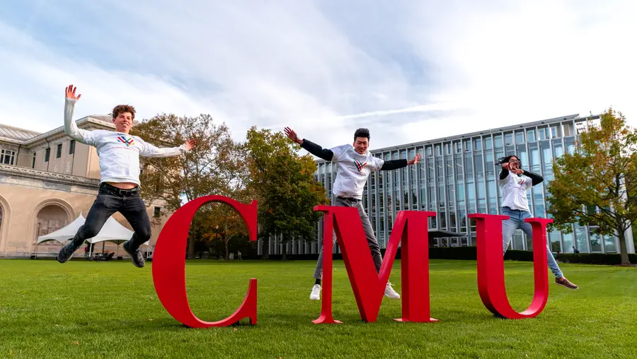 The letters of CMU displayed about campus.