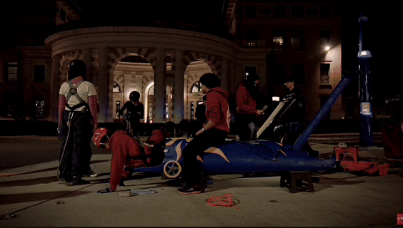 Maggie Blair gets inside a buggy.