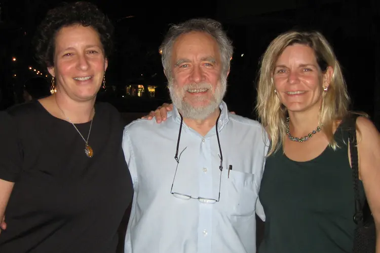 Shinn-Cunningham (right) poses with fellow ASA member Ruth Litovsky and her advisor H. Steven Colburn in 2016. 