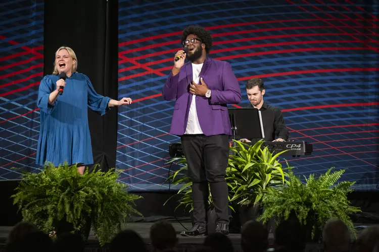 three CFA performers on stage