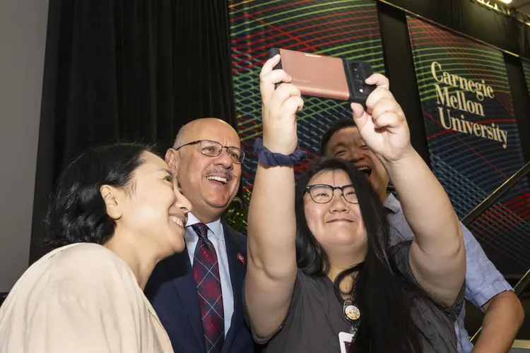 family takes selfie with President Jahanian