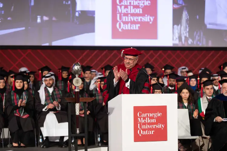 Farnam Jahanian speaks at CMU-Q Commencement.