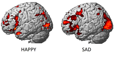 happy sad brain activity
