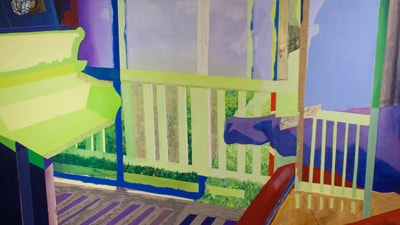 Jamie Earnest created paintings for her Meeting of the Minds project