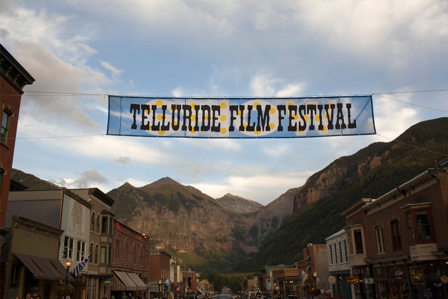 Image of the film festival banner above a street