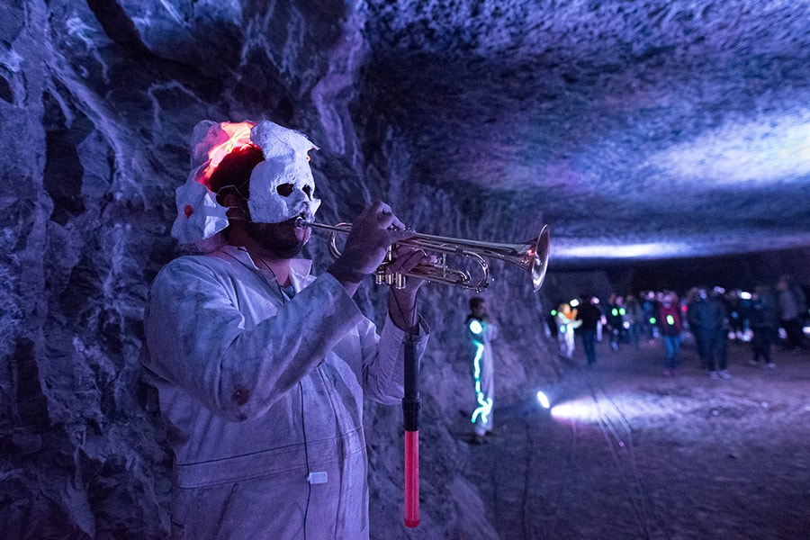 Student playing trumpet