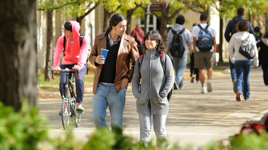 students on campus