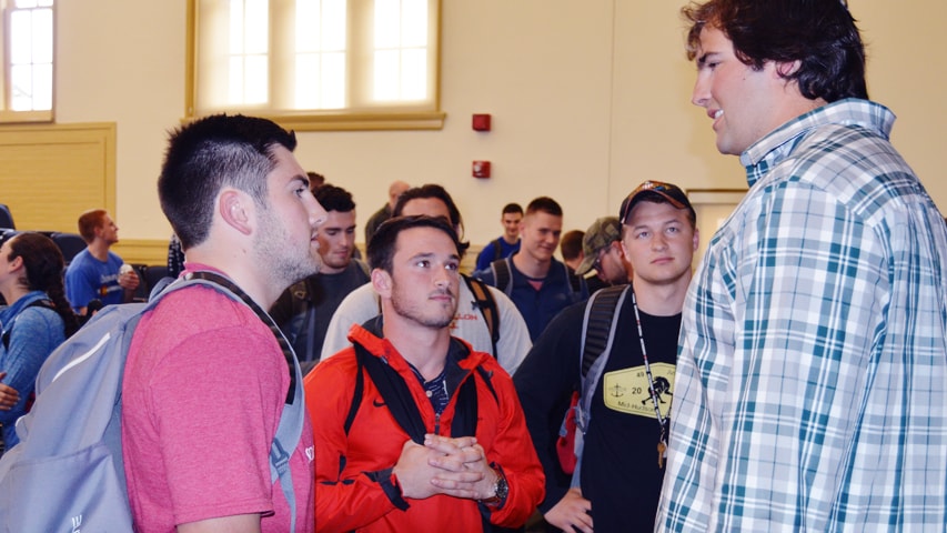 Alejandro Villanueva talks to student-athletes