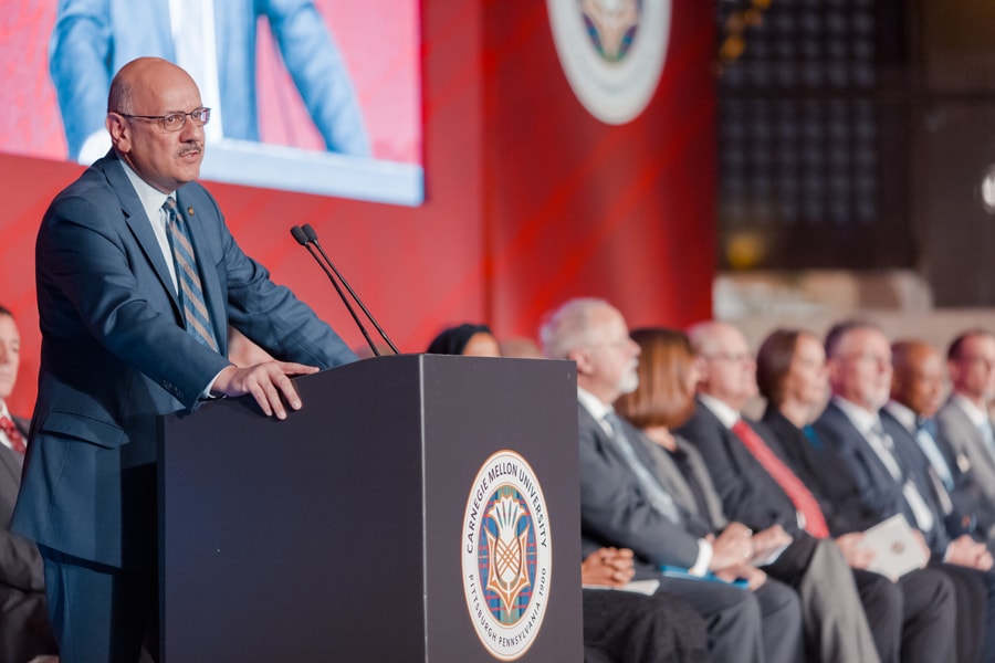 Farnam Jahanian speaks at the installation ceremony