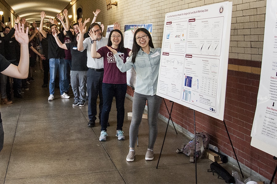 Image of students during a poster session