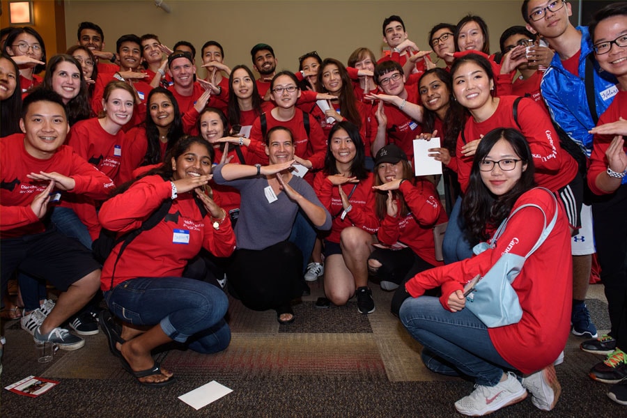 Image of faculty member with students at the Heinz History Center