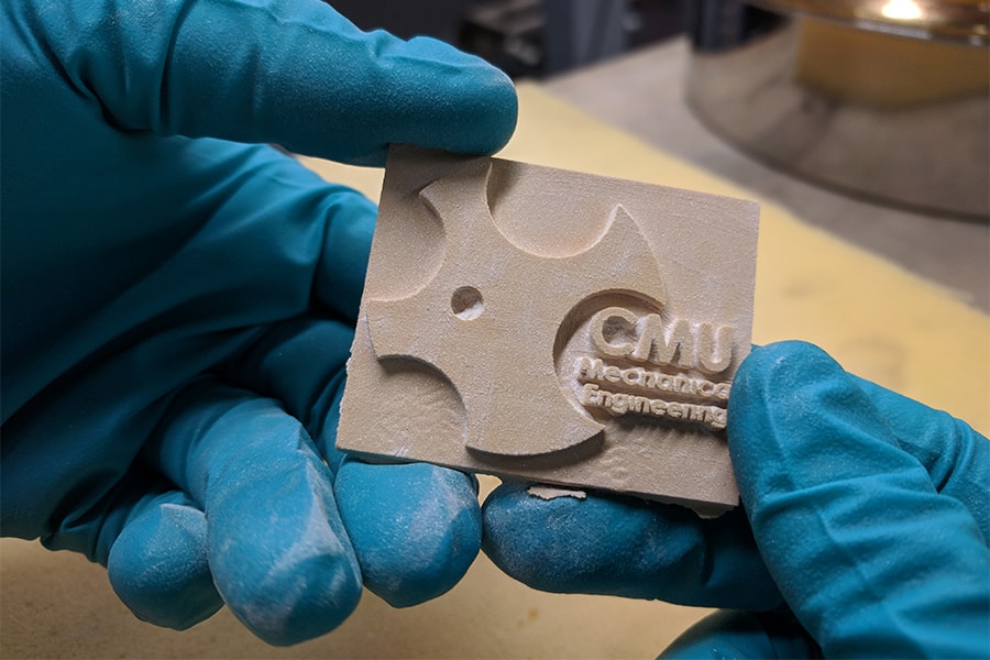 Image of the Mechanical Engineering symbol printed on ceramics