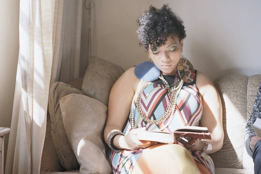 Image of a woman reading