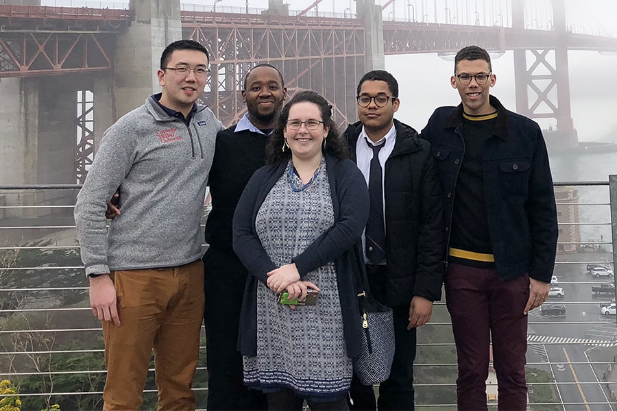 Image of students in front of the Golden Gate Bridge