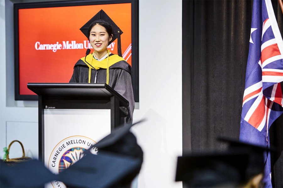 CMU-A students at the graduation ceremony.