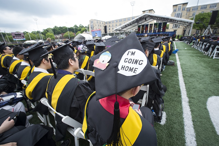 CMU graduates showcase their decorated mortar boards