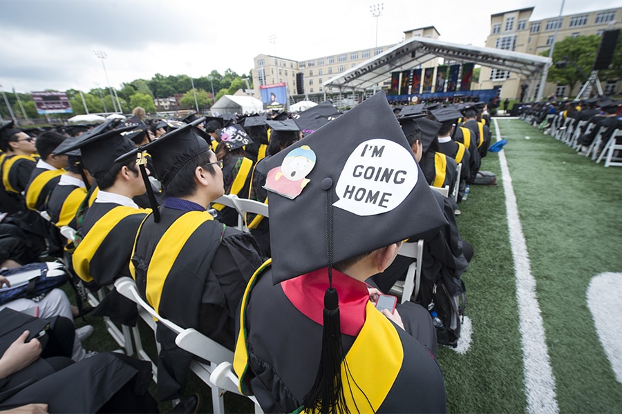 CMU graduates showcase their decorated mortar boards