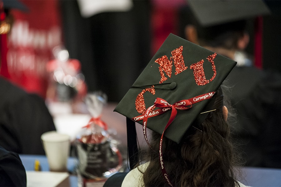 CMU graduates showcase their decorated mortar boards