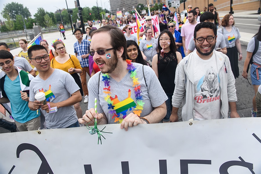 MU students, staff, faculty and alumni at the People's Pride March 2k18 and the EQT Equality March