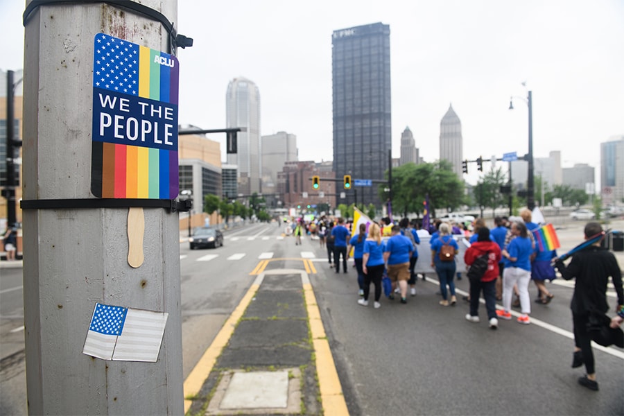 CMU students, staff, faculty and alumni at the People's Pride March 2k18 and the EQT Equality March