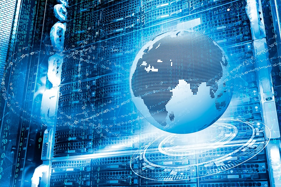 Graphic of digital globe