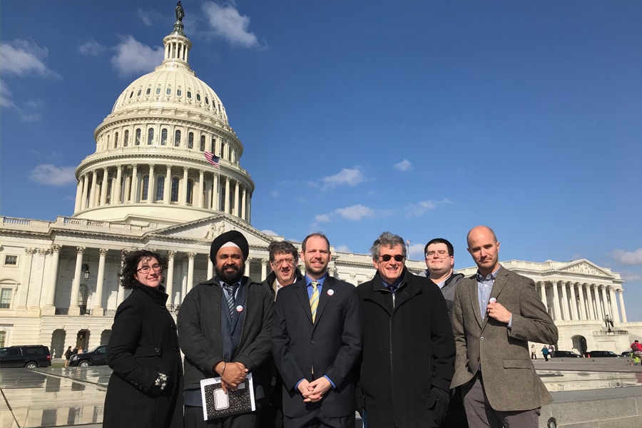 Image of humanities advocates in front of the U.S. Capitol