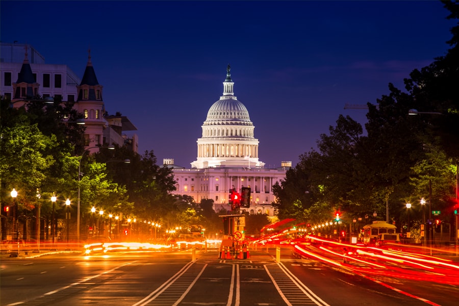 Image of a D.C. street with the Capitol