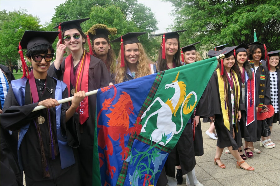 Image of BXA students at 2018 Commencement ceremony