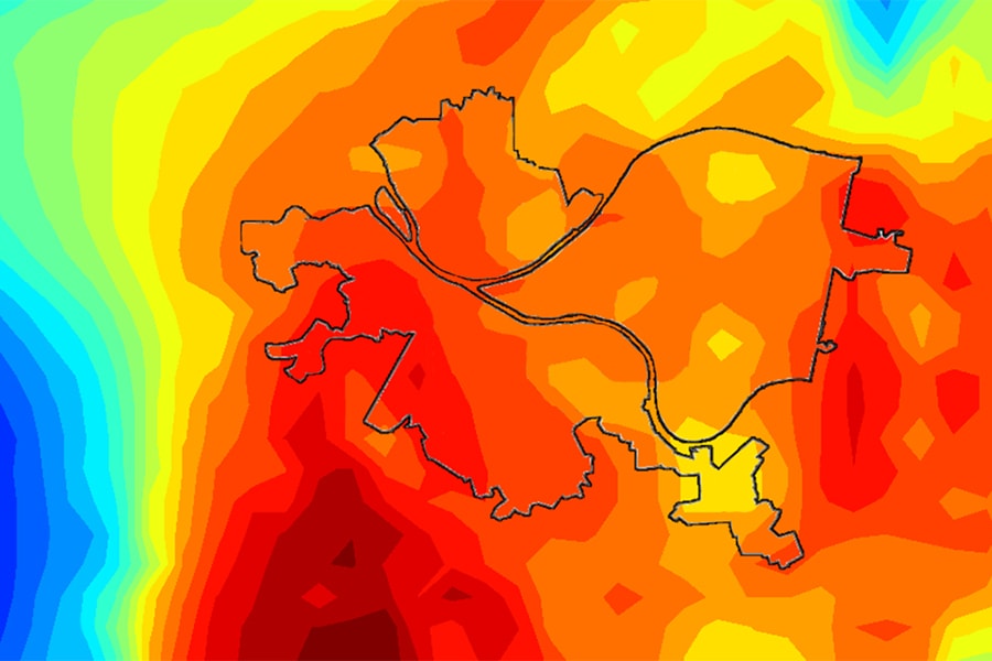 Image of heat map of Allegheny County