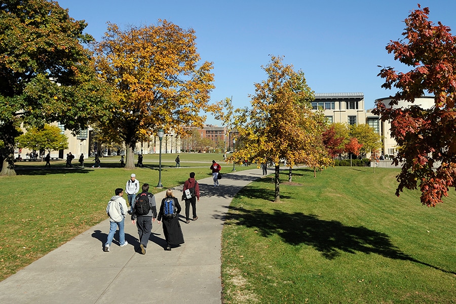 image of campus in the fall