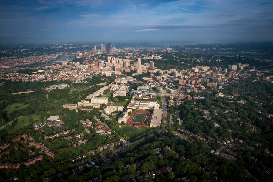 Aerial view of campus