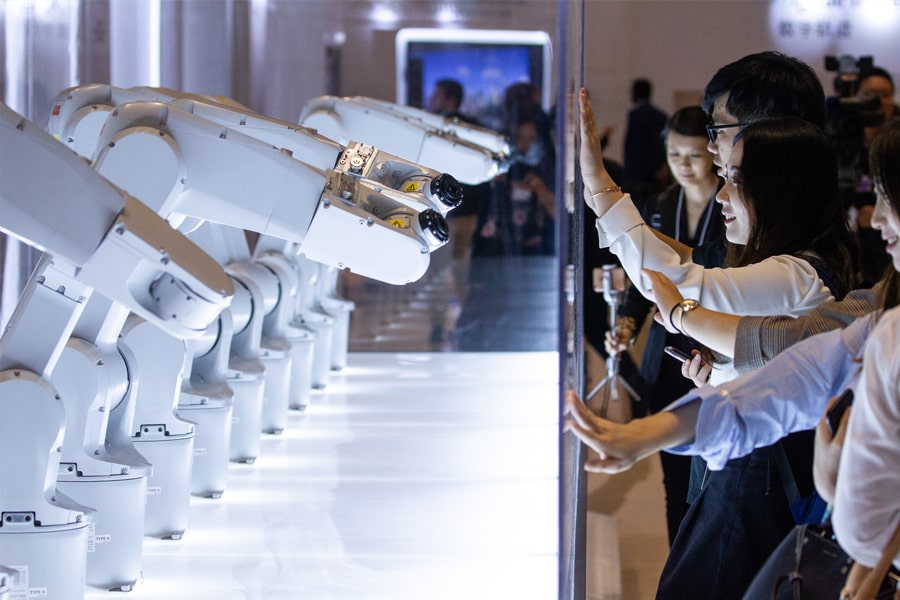 Image of robotic art installation