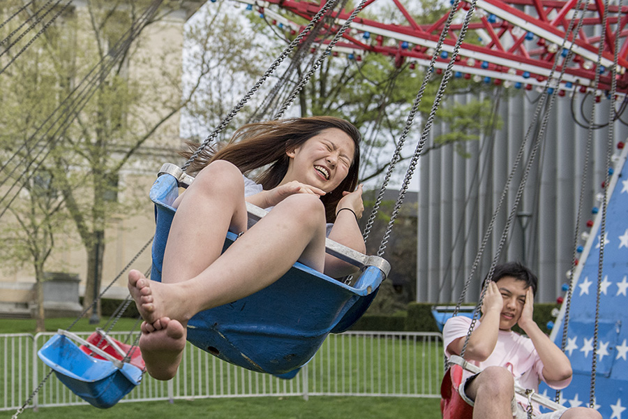 Student in a swing