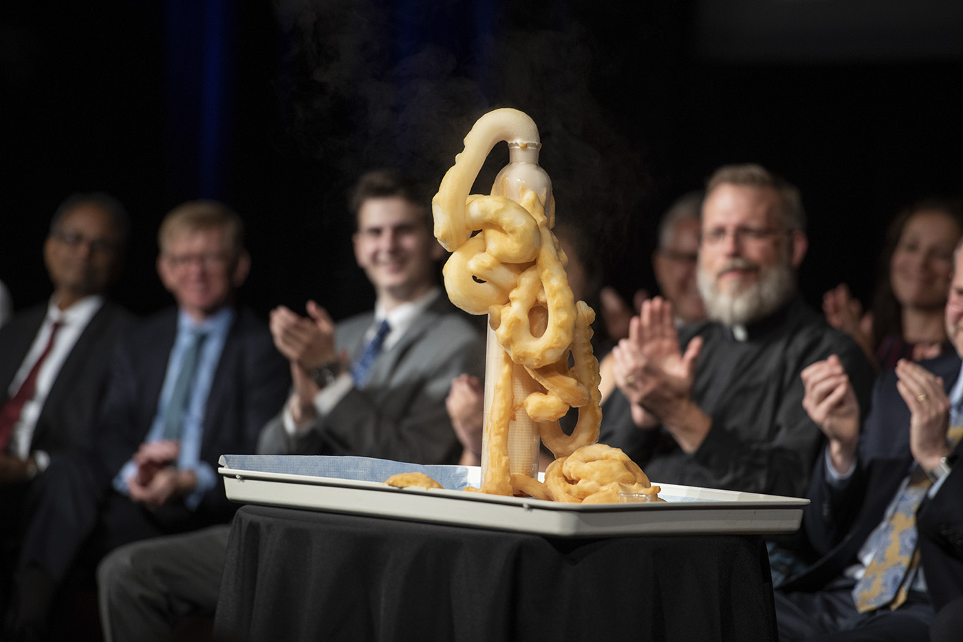 A photo of a science demo given during Convocation